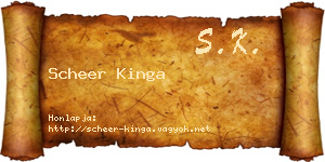 Scheer Kinga névjegykártya